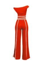 Color Contrast Detailed Off Shoulder Set