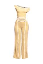 Color Contrast Detailed Off Shoulder Set