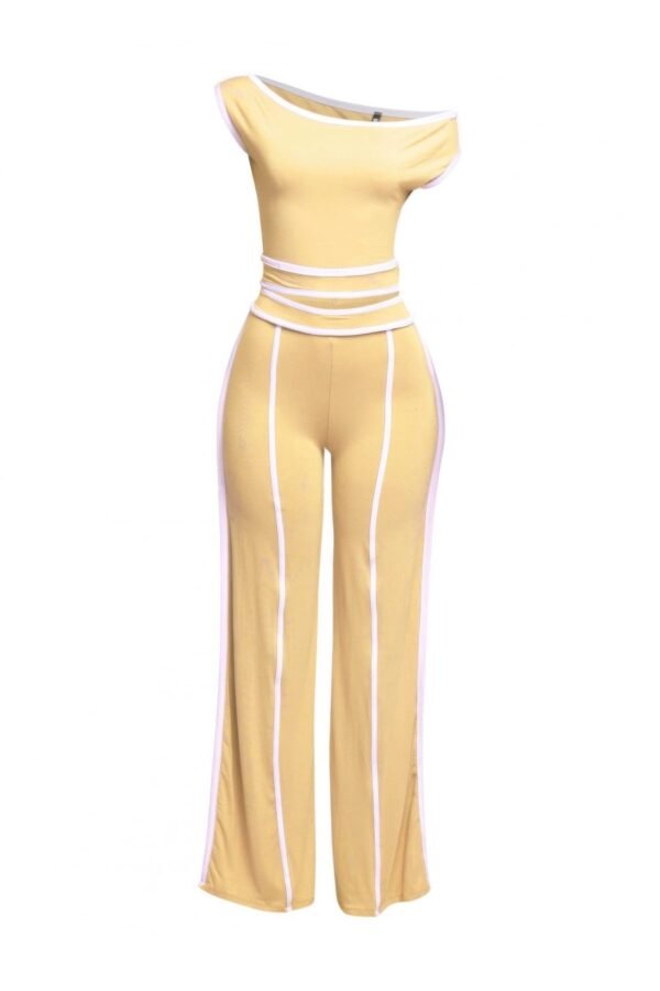 Color Contrast Detailed Off Shoulder Set