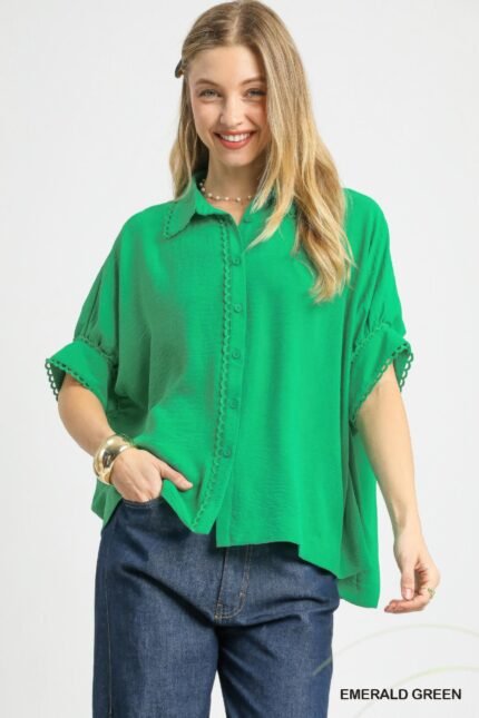 Fresh Flair Scallop Trim Blouse