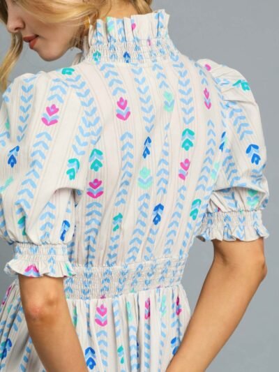 Vibrant Ruffle Smocked Midi Dress Vibrant Ruffle Smocked Midi Dress