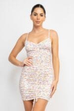 Ruched Floral Cami Dress