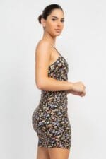 Ruched Floral Cami Dress