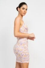 Ruched Floral Cami Dress