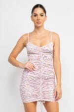 Ruched Floral Cami Dress