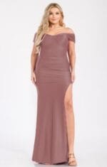 Plus Off Shoulder Draped Cross Wrap Maxidress