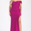 Plus Off Shoulder Draped Cross Wrap Maxidress