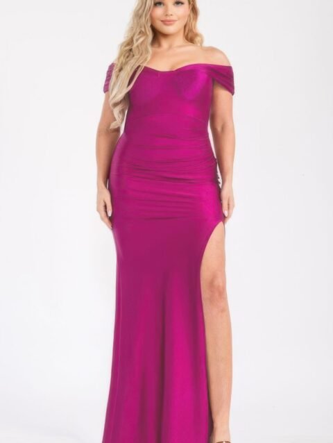 Plus Off Shoulder Draped Cross Wrap Maxidress