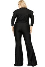 Plus Satin 3/4 Sleeve Wide Leg 2 Piece Set