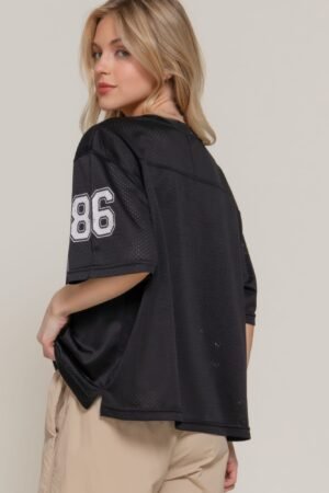 Silk Screen Print Mesh Oversize Basball T-shirt Silk Screen Print Mesh Oversize Basball T-shirt