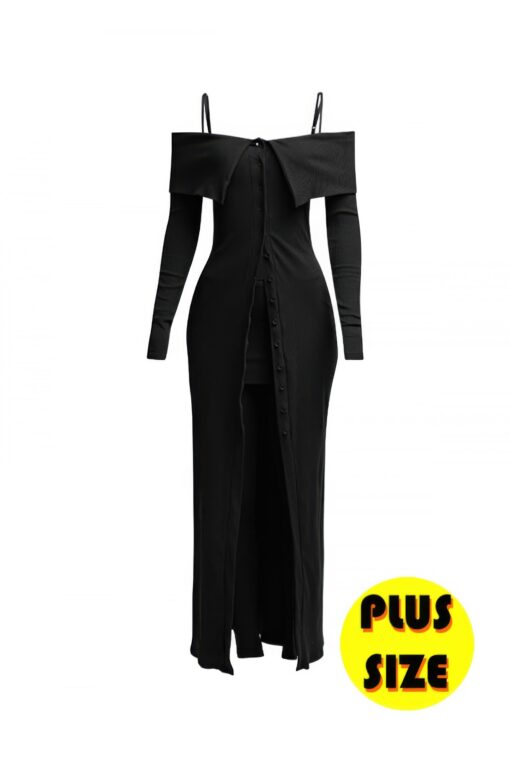Plus Size Long Length Top & Skirt Leggings Set - Image 8