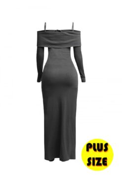 Plus Size Long Length Top & Skirt Leggings Set