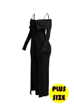 Plus Size Long Length Top & Skirt Leggings Set