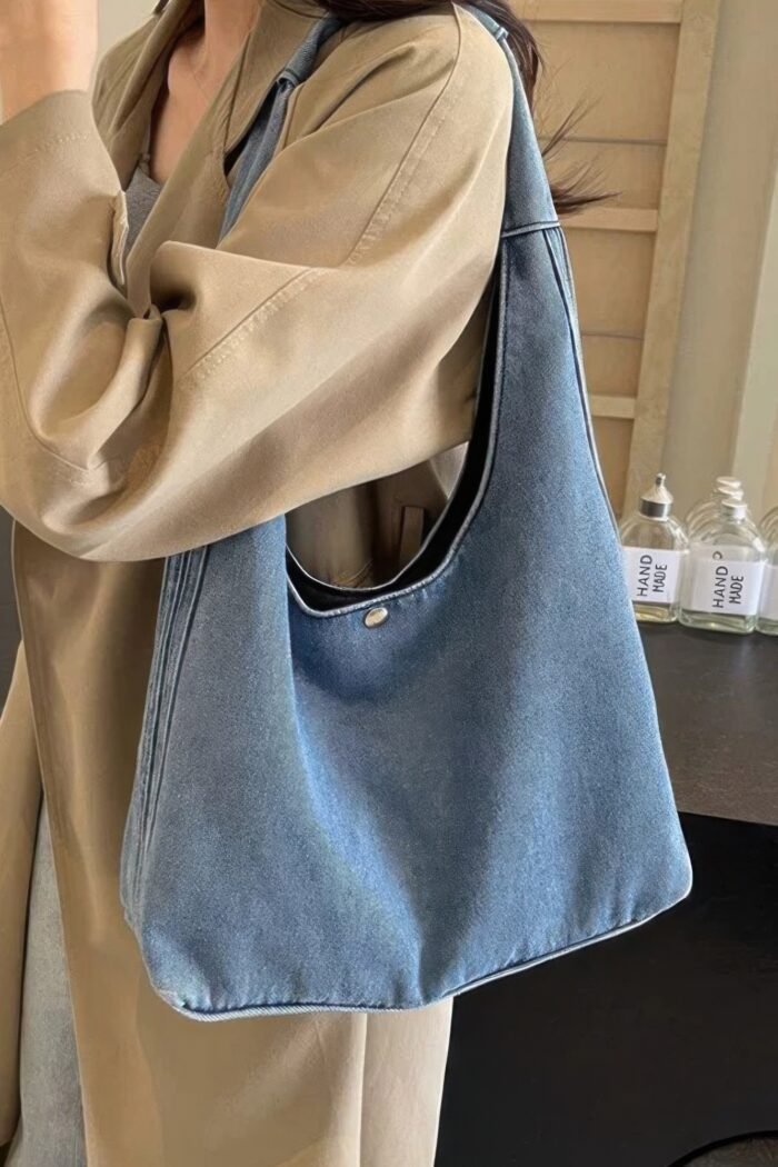 Denim hobo bag