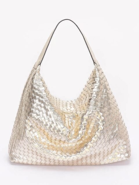 Metallic Braided Tote Bag