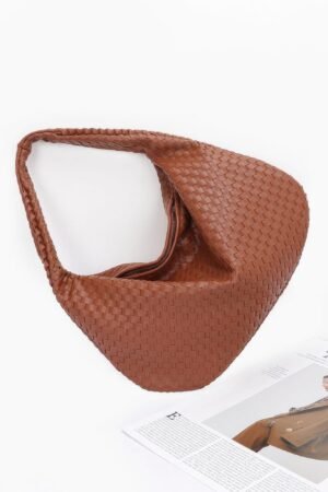 Faux Leather Braided Shoulder Bag Faux Leather Braided Shoulder Bag