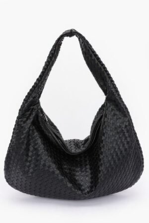 Faux Leather Braided Shoulder Bag Faux Leather Braided Shoulder Bag