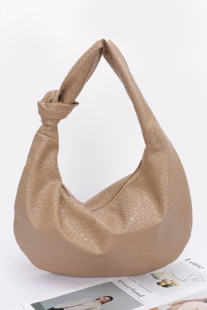 Embossed Faux Leather Big Hobo Bag - Image 1