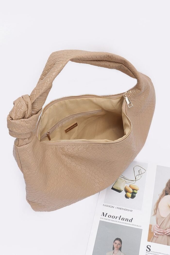 Embossed Faux Leather Big Hobo Bag - Image 2