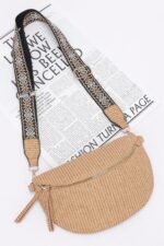 Faux Leather Fanny Pack W/ Multi Color Strap - Image 2