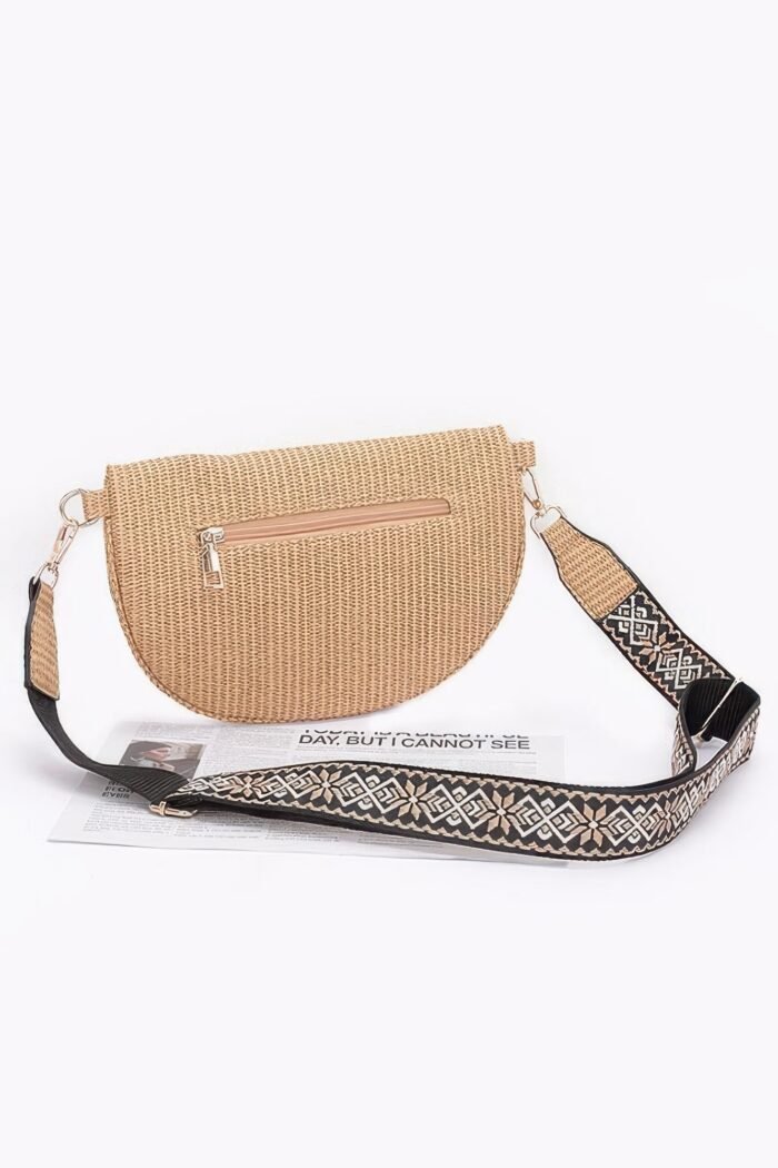 Faux leather fanny pack w/ multi color strap - image 4