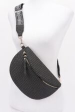 Faux Leather Fanny Pack W/ Multi Color Strap - Image 7