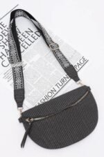 Faux Leather Fanny Pack W/ Multi Color Strap - Image 8