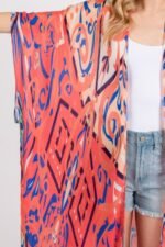 Boho Print Open Front Long Kimono - Image 16