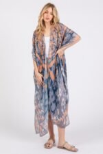 Boho Print Open Front Long Kimono - Image 6