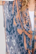 Boho Print Open Front Long Kimono - Image 9