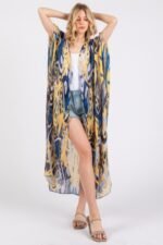 Boho Print Open Front Long Kimono - Image 2