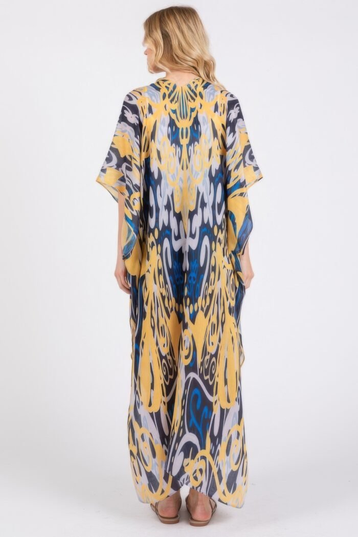 Boho print open front long kimono - image 5