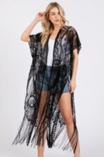 Elegant Lace Fringe Cover Up Kimono