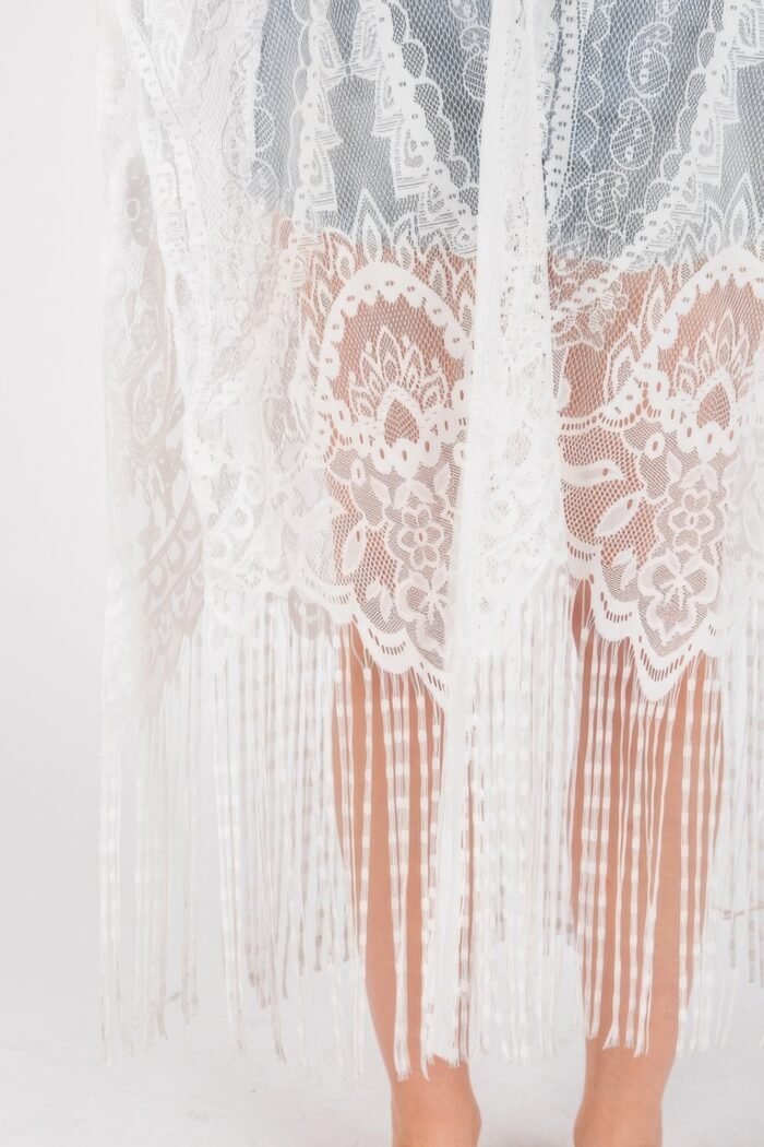 Elegant lace fringe cover up kimono - image 8