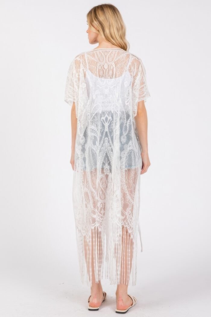 Elegant lace fringe cover up kimono - image 9