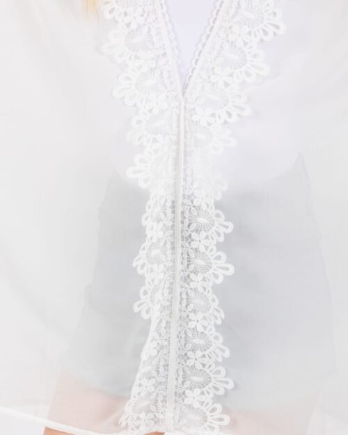 flower pattern trim detail poncho