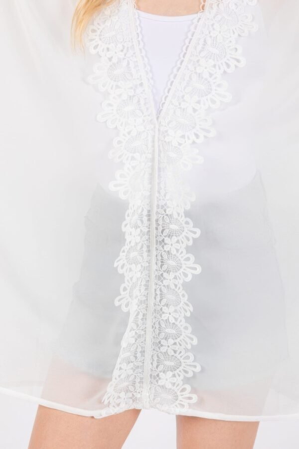 Flower Pattern Trim Detail Poncho