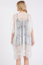 Flower Pattern Crochet Lace Tassel Cover Up - Image 9