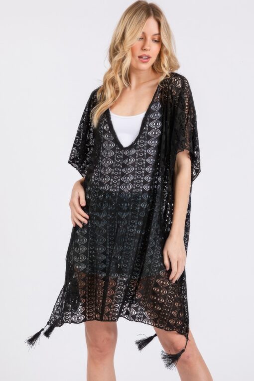 Crochet Lace Tassel Cover Up - Image 2