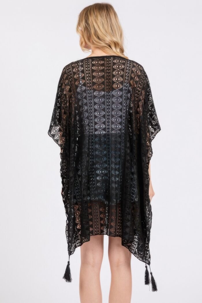 Crochet lace tassel cover up