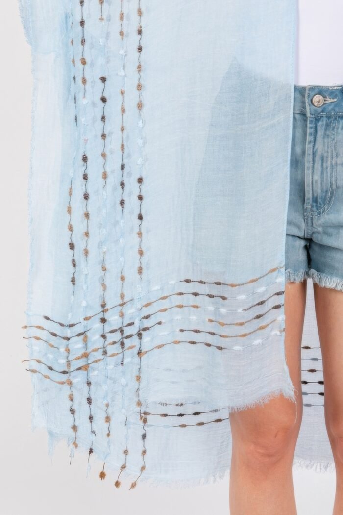 Colored stitch kimono