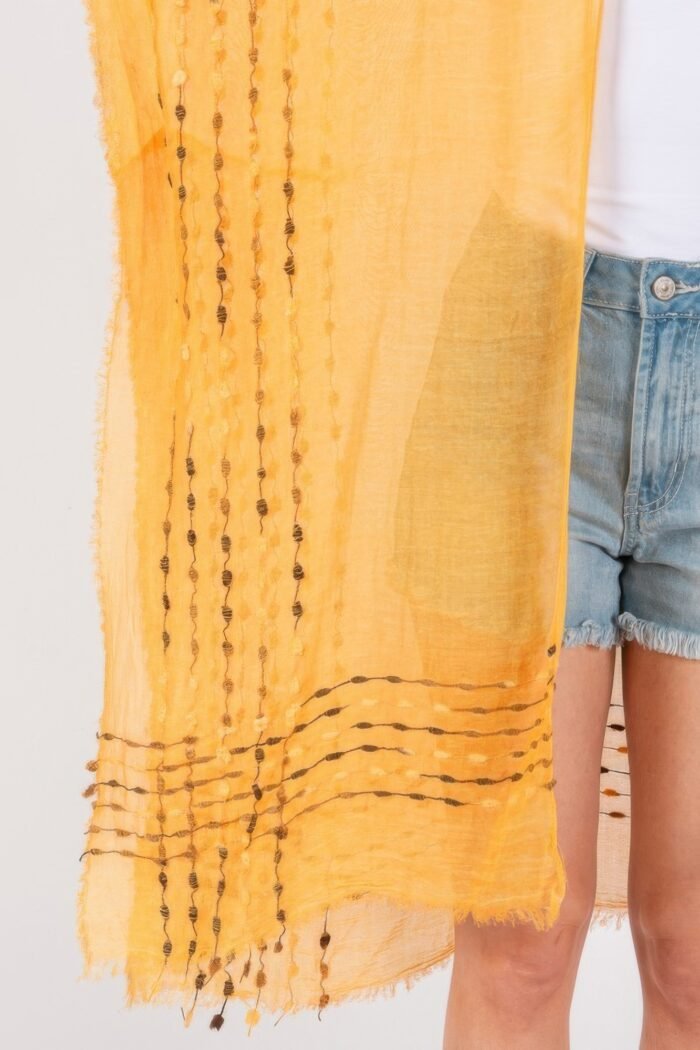 Colored stitch kimono
