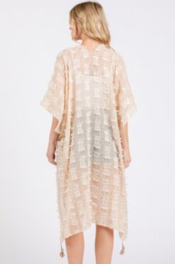 Distressed Pattern Tassel Kimono