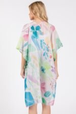 Watercolor Flower Print Kimono - Image 7