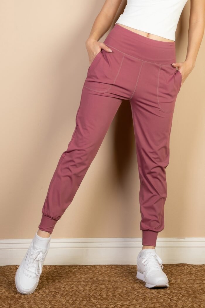 High waisted wide waistband joggers - image 1