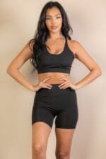 Stay supported and stylish with the Criss Cross Back Sports Bra