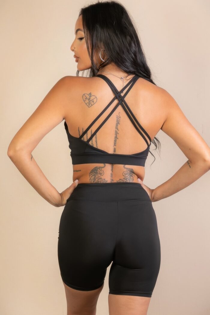 Criss cross back sports bra - image 15