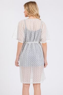 V-neck Detailed Crochet Lace Cover Up