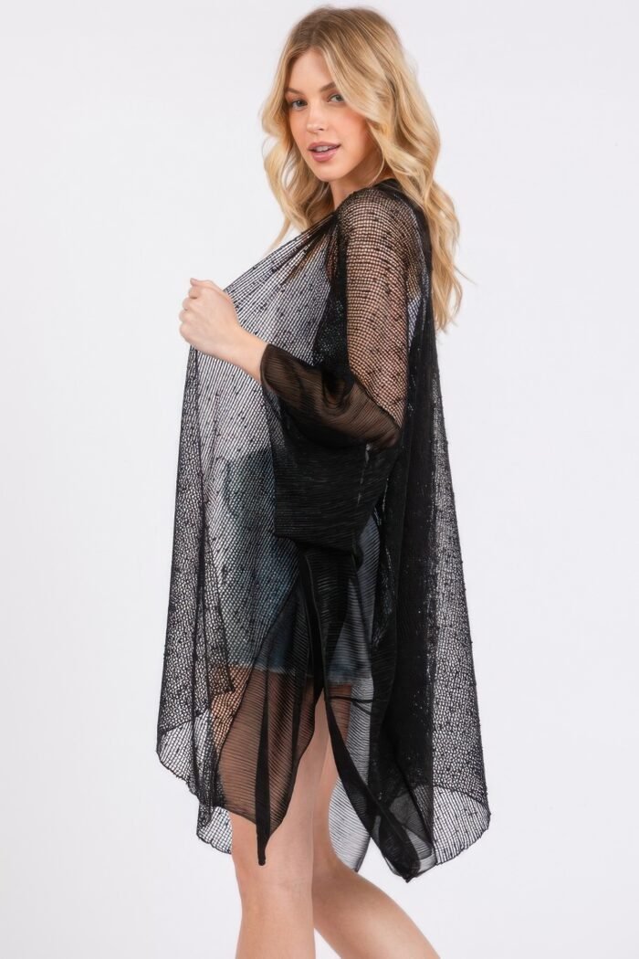 Embellished sequin mesh cover up