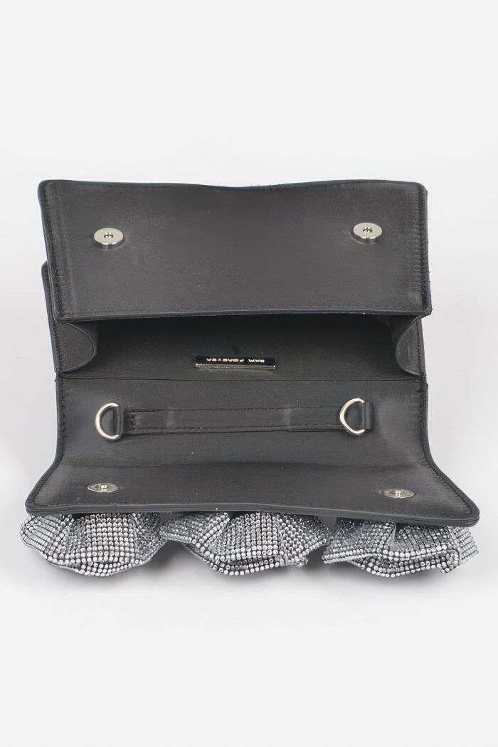 Faux leather rhinestone hot fix flower bag
